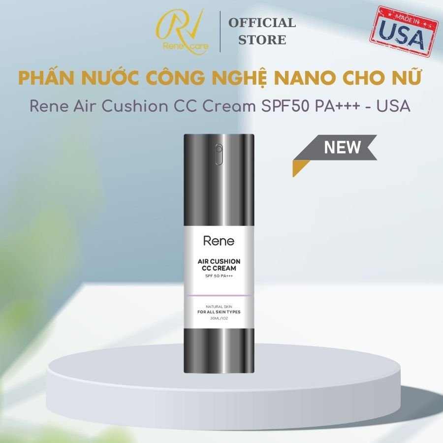 [CHÍNH HÃNG] Phấn nước công nghệ Nano cho nữ [mang lại cho làn da sự mịn màng, rạng rỡ]- Rene Air Cushion CC Cream SPF50 PA+++ - USA