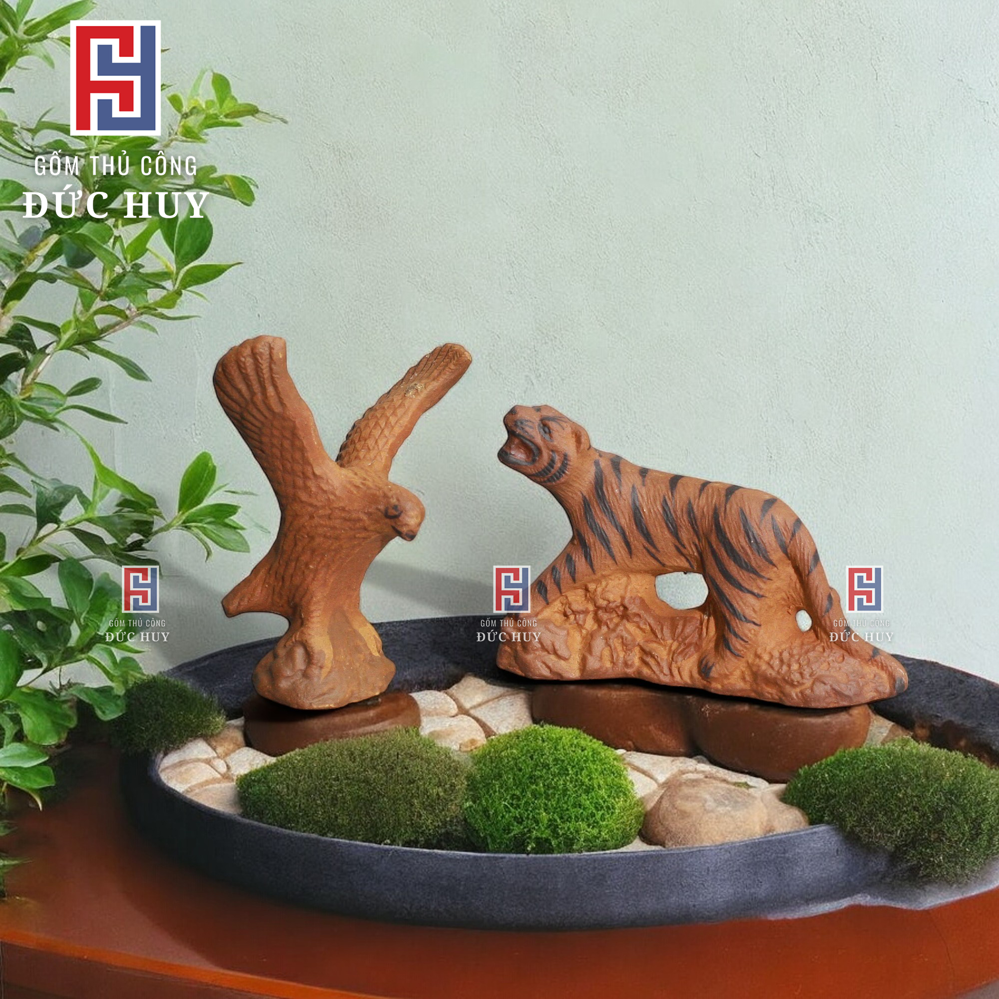 Cặp Hổ Đại Bàng Mini - Trang Trí Hòn Non Bộ - Bể Cá - Tiểu Cảnh