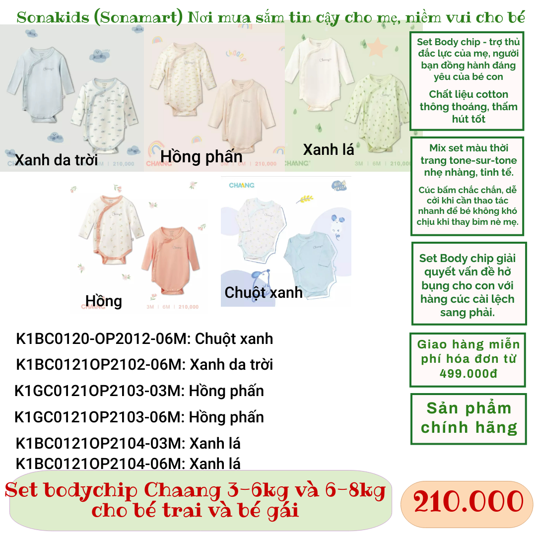 Set body chip chaang cho bé trai và bé gái nhà bạn 0-3m ; 3-6m