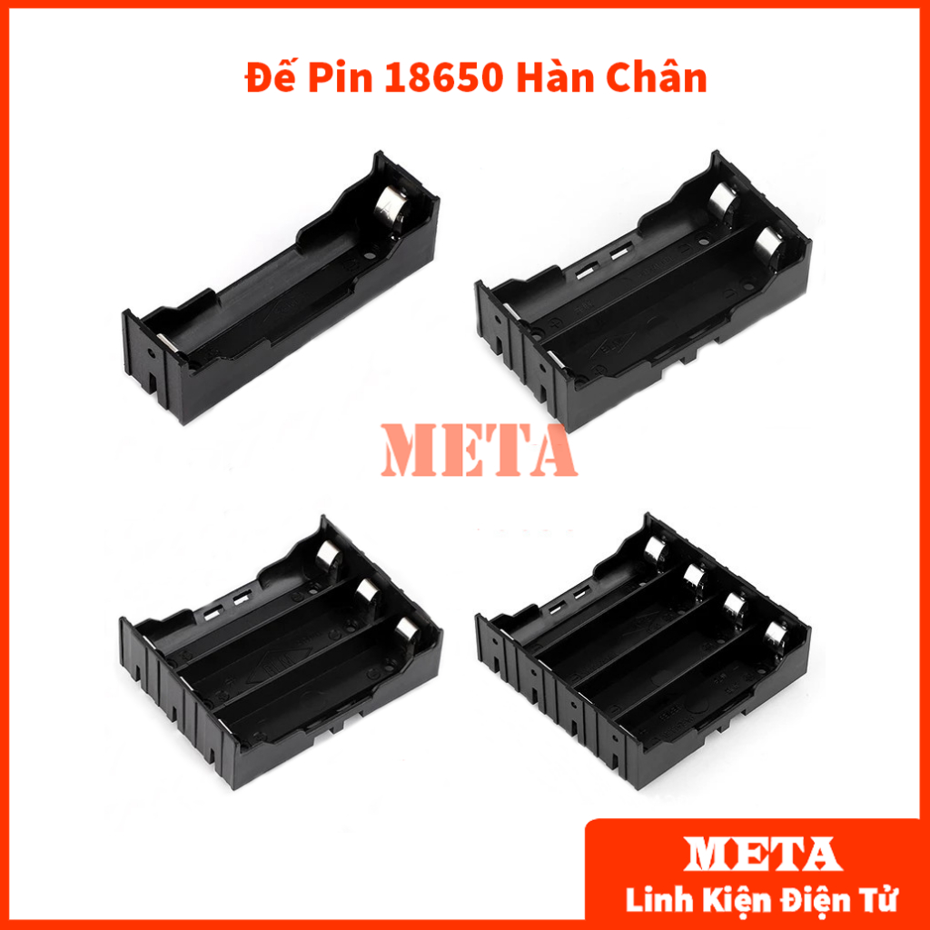 Đế pin 18650 1/2/3/4 pin chân hàn - đế 1 pin 18650, đế 2 pin 18650, đế 3 pin 18650, đế 4 pin 18650