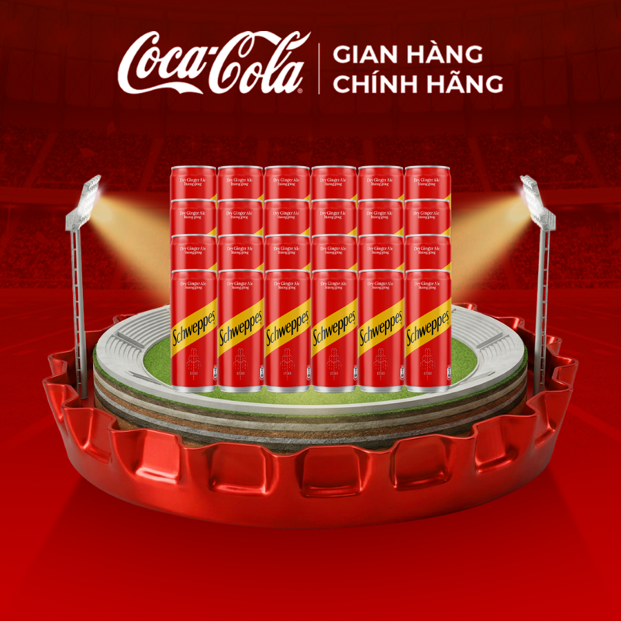 [SIÊU SALE ] Lốc 24 Lon Nước giải khát Schweppes Dry Ginger Ale 320ml/Lon Sale 4.4 Coca-Cola Chính Hãng_LD