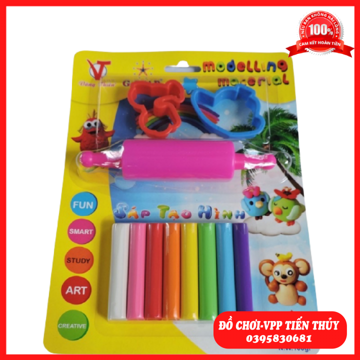 Vỉ đồ chơi đất nặn 8 màu an toàn cho bé