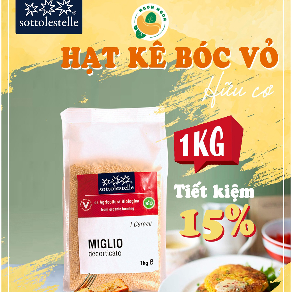 Hạt Kê Hữu Cơ Đã Bóc Vỏ Sottolestelle Organic Hulled Millet