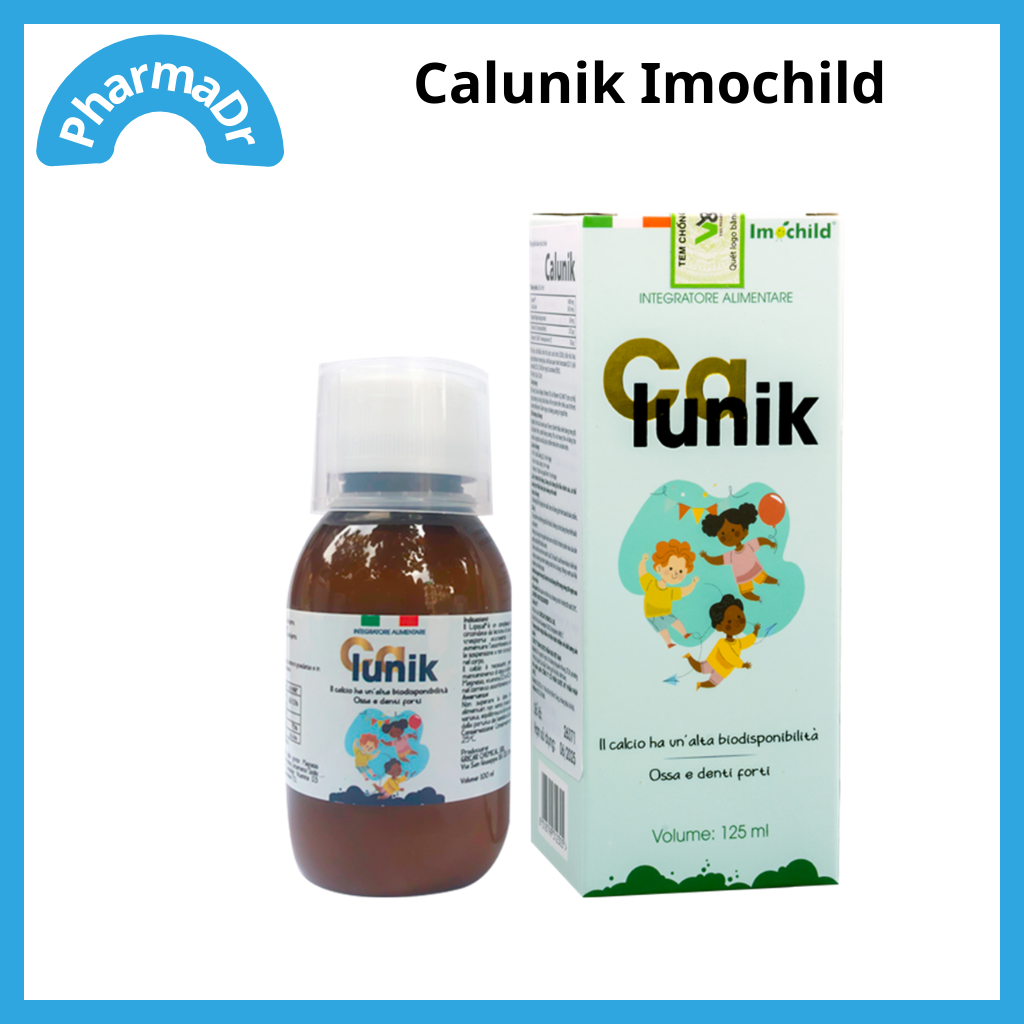 Canxi sinh học Calunik Imochild Bổ sung Canxi, Magie, Vitamin D3 và K2 cho trẻ em từ 1 tuổi và người lớn
