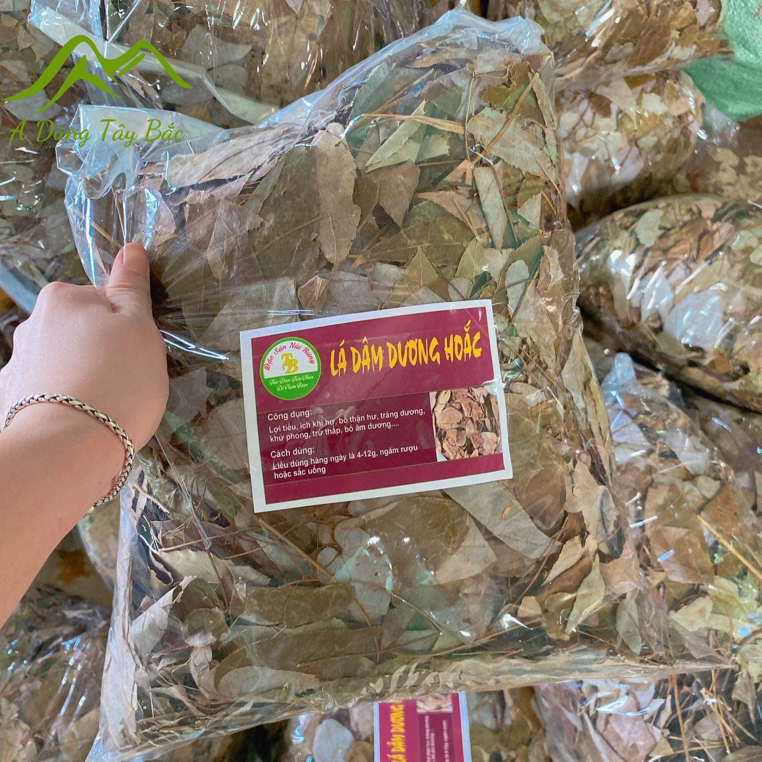 Lá dâm dương hoắc khô loại 1 phơi khô từ lá dâm dương hoắc rừng tươi giúp bổ thận, tráng dương, tăng cường sinh lý nam