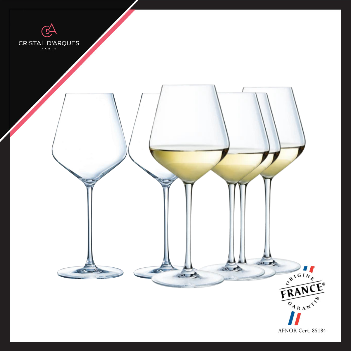 Bộ 6 ly rượu vang pha lê cristal d'arques ultime 380ml - cruln4311