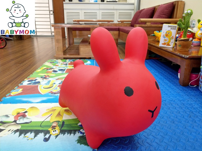Đồ chơi thú nhún Thỏ Đỏ {hàng cao cấp loại 1} không mùi cao su bé thỏa sức nhún nhảy bé thích mê, tăng cường vận động