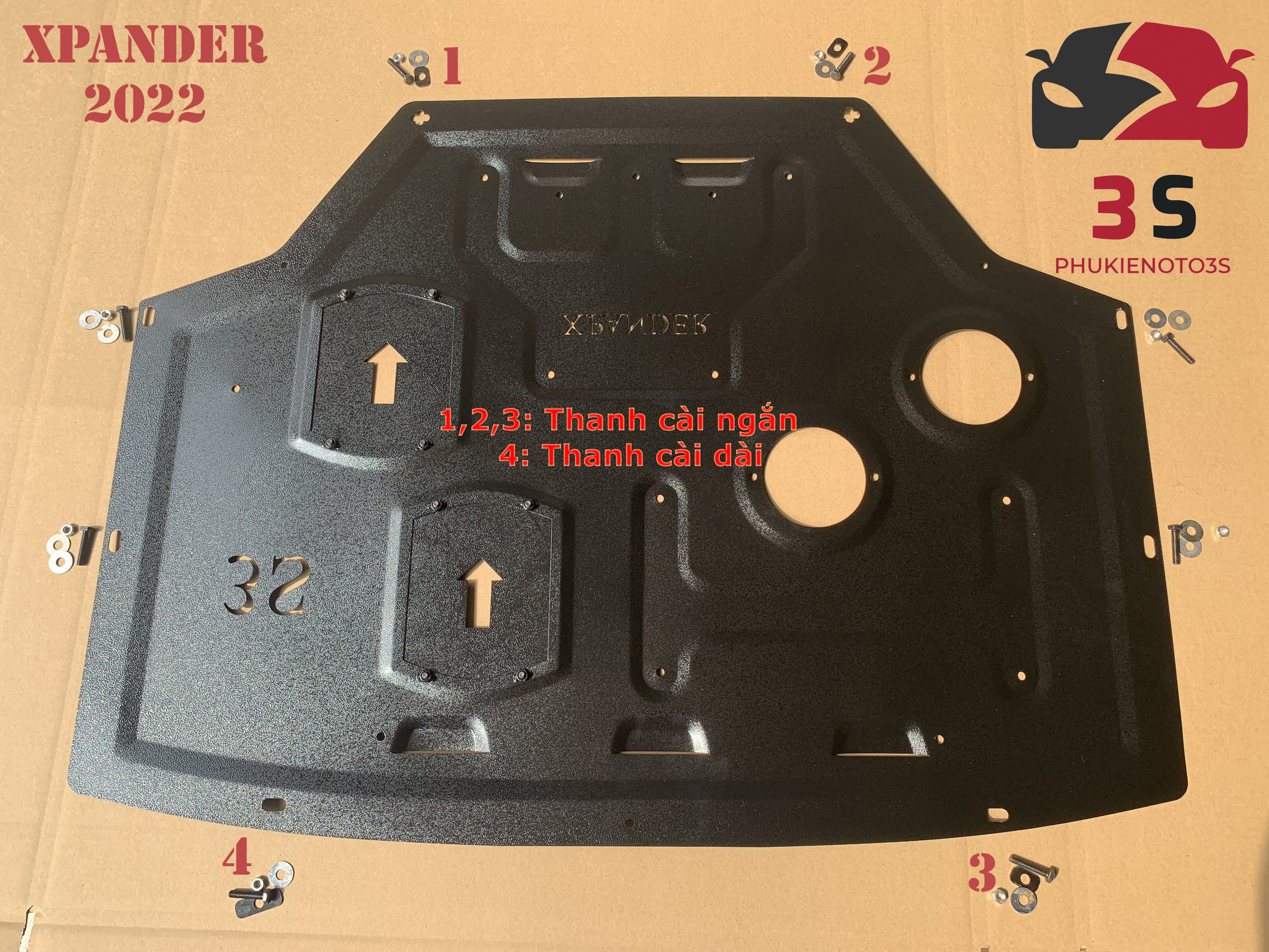 Tấm chắm gầm xe mitsubishi xpander ốc inox chống phiên bản mới 2022
