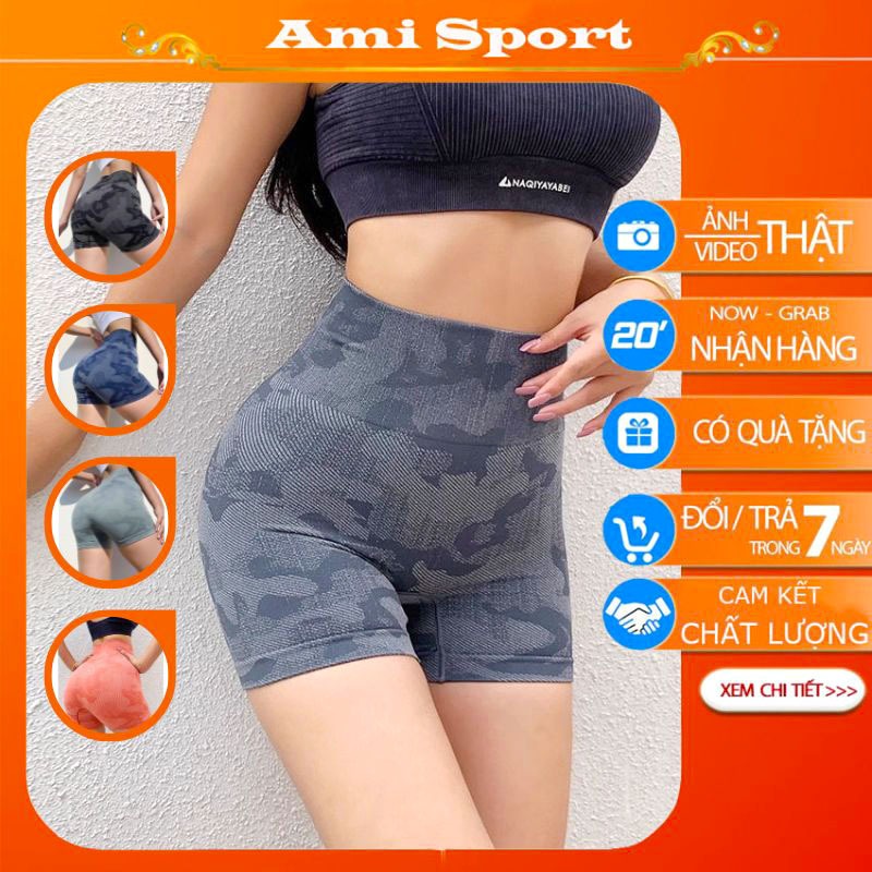 Quần tập gym nữ ngắn nâng mông siêu tôn dáng, vải co giãn 4 chiều thoáng mát, thấm hút mồ hôi B01