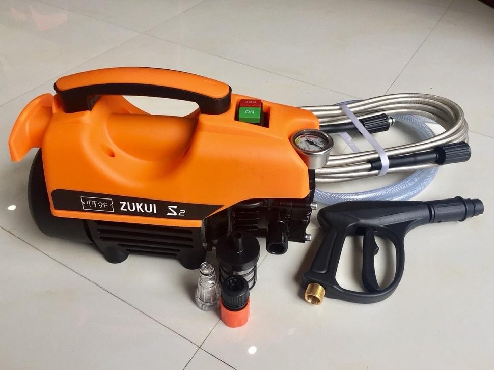 Máy xịt rửa xe Zukui S2 công suất 2000W Moter lõi đồng cảm ứng từ có khả năng tự hút và ngắt nước Tặng bình tạo bọt tiện lợi