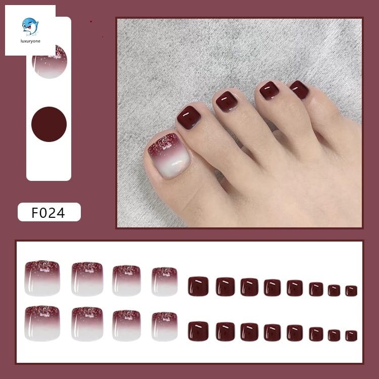 Bộ 24 Móng chân giả , nail giả C78 (kèm keo dán)