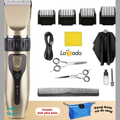 [LOẠI 1 SIÊU BỀN BỈ] Tonder cắt tóc cao cấp  - Tăng đơ cắt tóc Tặng kèm 12 món - Tông đơ cắt tóc cao cấp