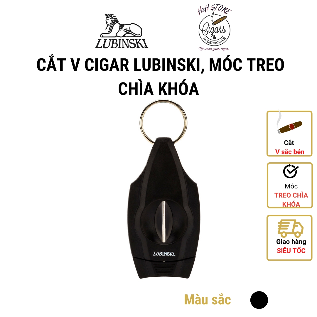 Cắt V cigar Lubinski, cắt xì gà móc treo chìa khóa tiện lợi H2H Cigar