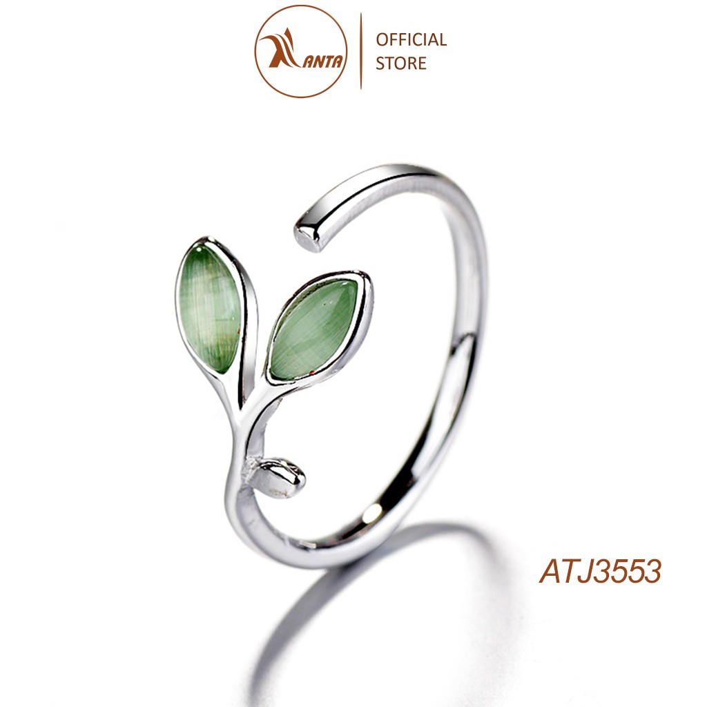Nhẫn đính đá hình chiếc lá độc đáo thời trang ANTA Jewelry - ATJ3553