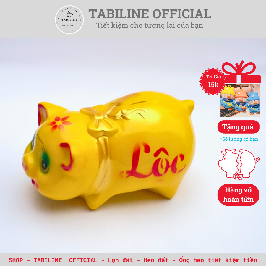 Lợn đất heo đất ống heo tiết kiệm tiền TABILINE Hoa nơ nằm LD25