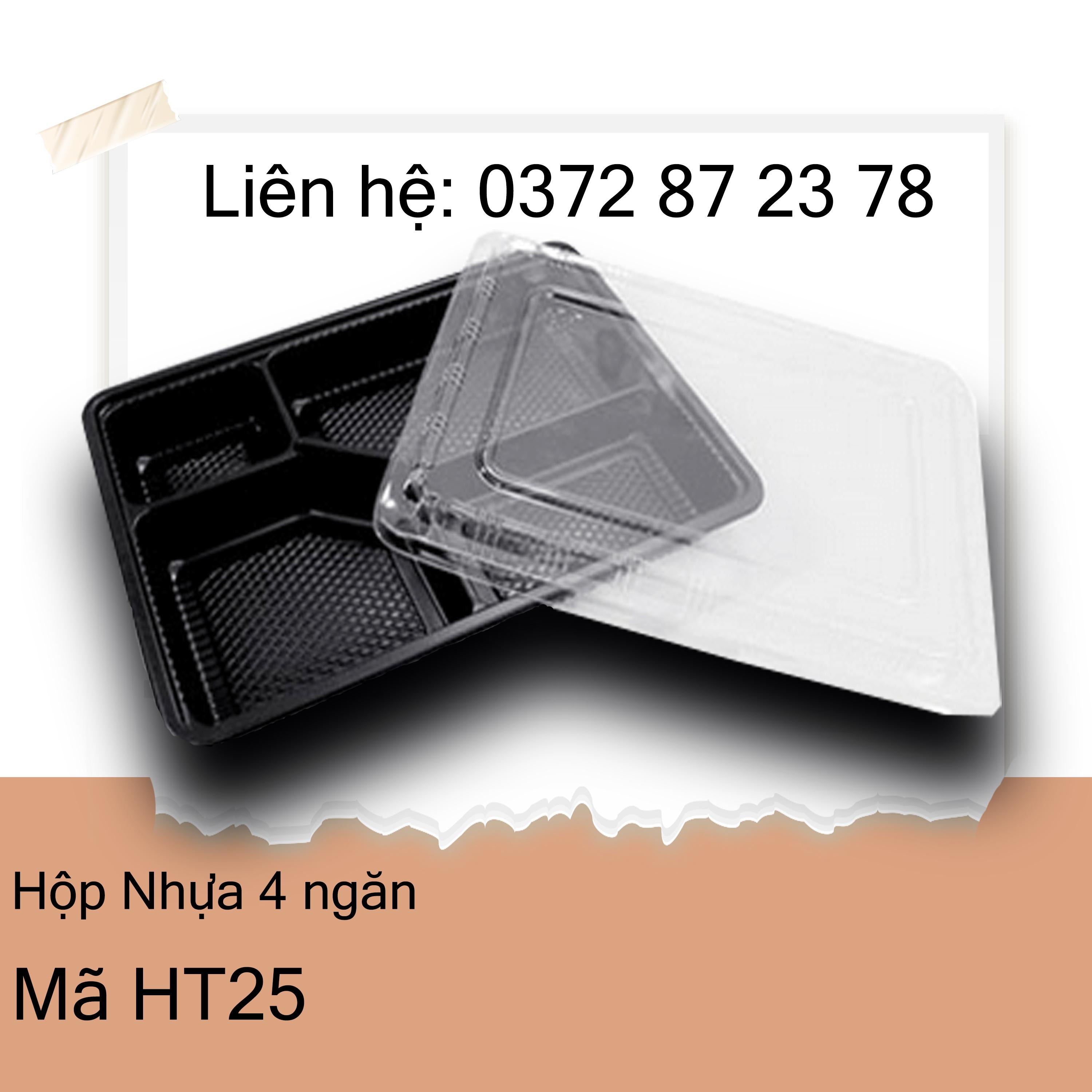 Hộp cơm 4 ngăn ht25 dùng 1 lần