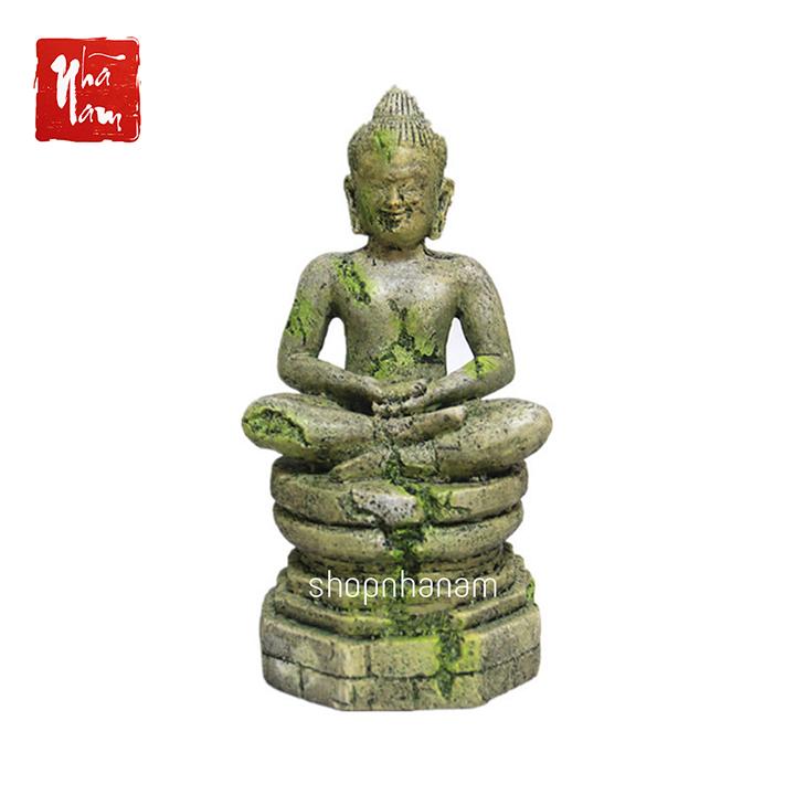 Mô hình tượng phật thích ca, phật thái lan tọa thiền, phụ kiện bể cá trang trí bể cá trang trí nhà cửa