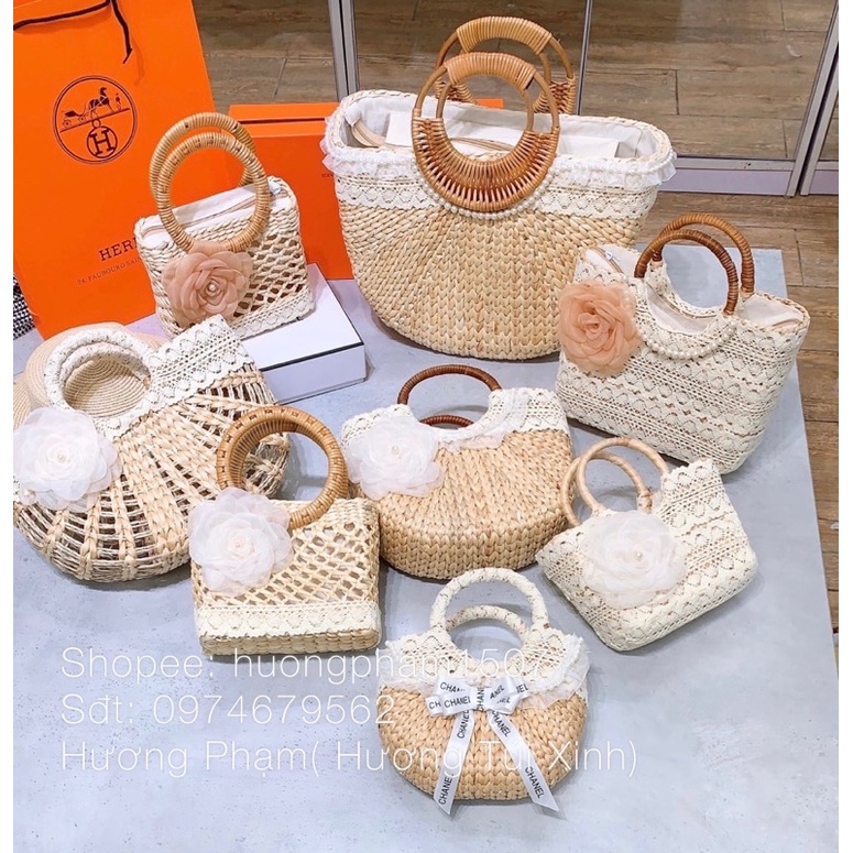 Túi cói đi biển nhiều size cực xinh