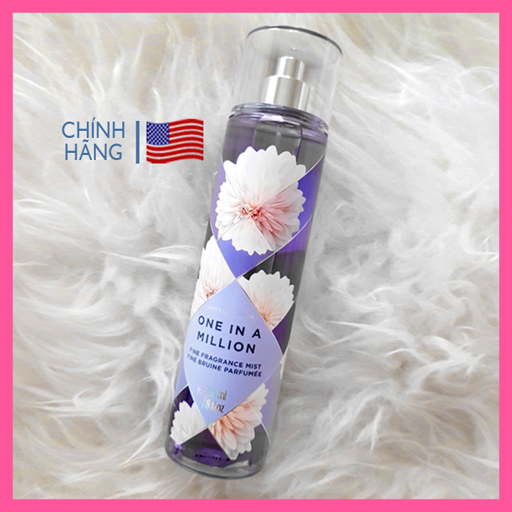 Xịt thơm body dưỡng thể One in a Million - Bath and Body Works hương hoa nhẹ nhàng 236ml - Auth Mỹ