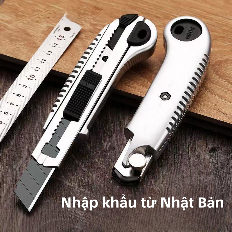 Dao rọc giấy lớn Nhật,lưỡi dao rọc giấy thay lưỡi liên tục 5 cái,cắt giấy siêu sắc