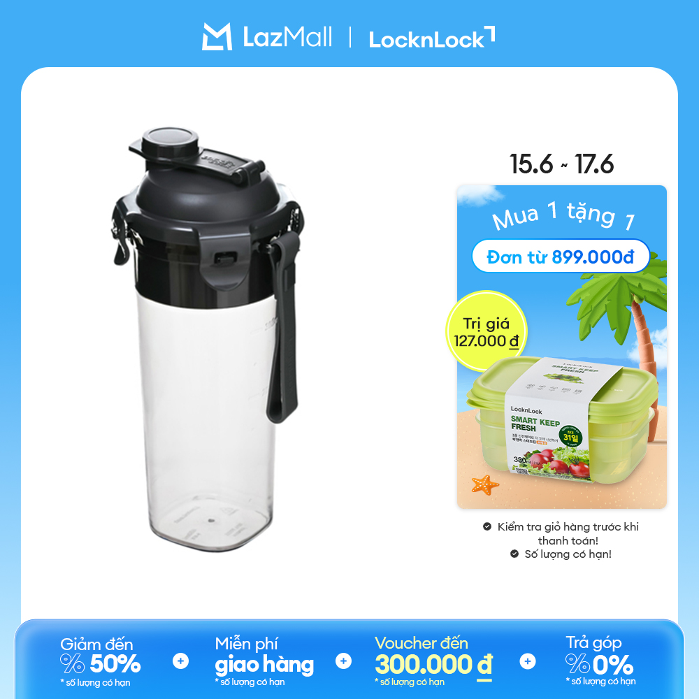 Bình nước LocknLock ABF931MBLU nhựa tritan dung tích 480ml - Màu xanh dương