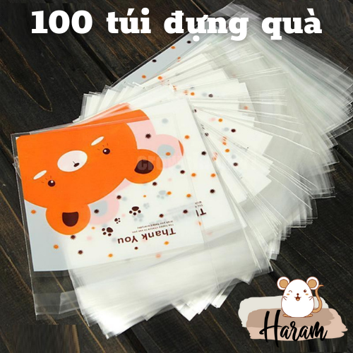 Bộ 100 túi đựng quà, bánh kẹo sticker nhỏ xinh