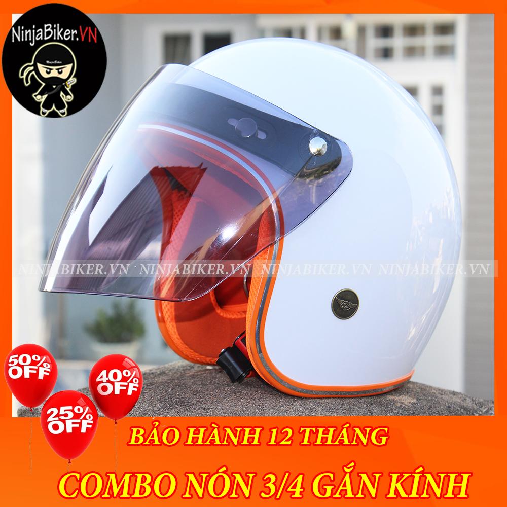 Nón bảo hiểm NTMAX 3/4 gắn kính - NHIỀU MÀU