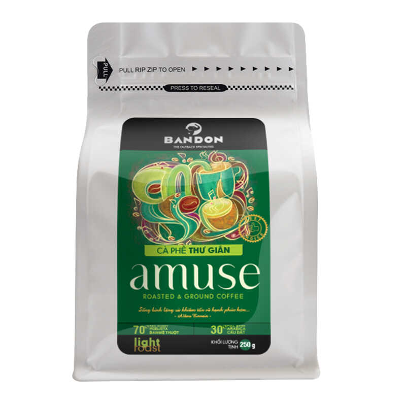Cà phê phin nguyên chất rang xay mộc sạch BANDON AMUSE 250g đắng thanh