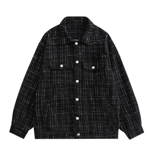 Áo khoác nam dạ tweed cổ bẻ 2 lớp túi ngực arushop