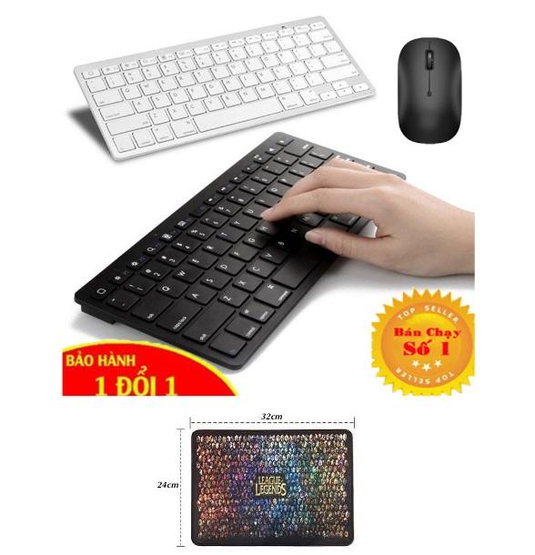 (Tặng lót chuột liên minh 4 ly ) Combo Bàn Phím và Chuột không dây - Bộ bàn phím chuột - Bàn phím Mini không dây - Bàn phím máy tính laptop HK002