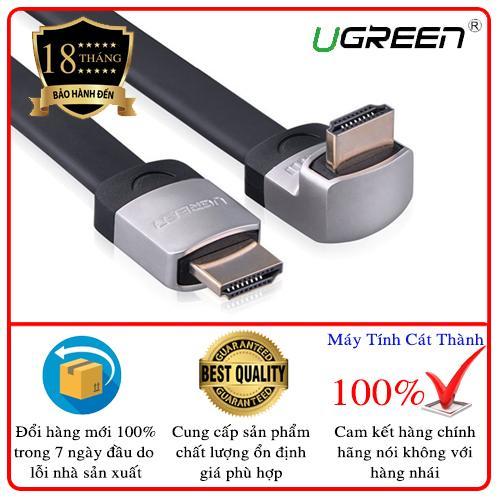 Cáp hdmi đầu đúc hợp kim dẹt vuông góc 90° down dài 1.5m ugreen hd122 10282