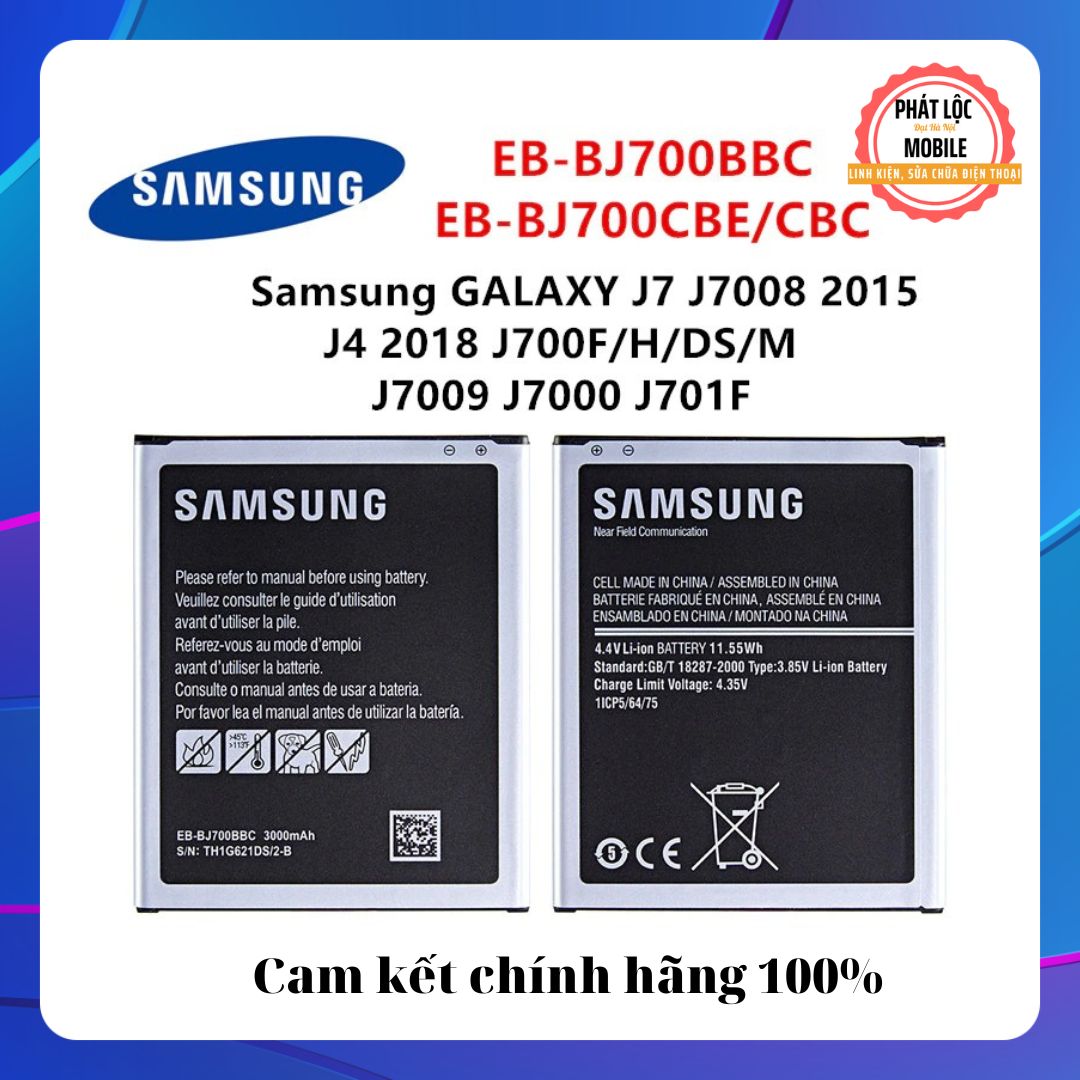 Pin samsung galaxy j4 2018/ j400/ samsung galaxy j7 duo j720/ samsung j7 2015/ j700 zin chính hãng samsung sản xuất, bảo hành 3 tháng