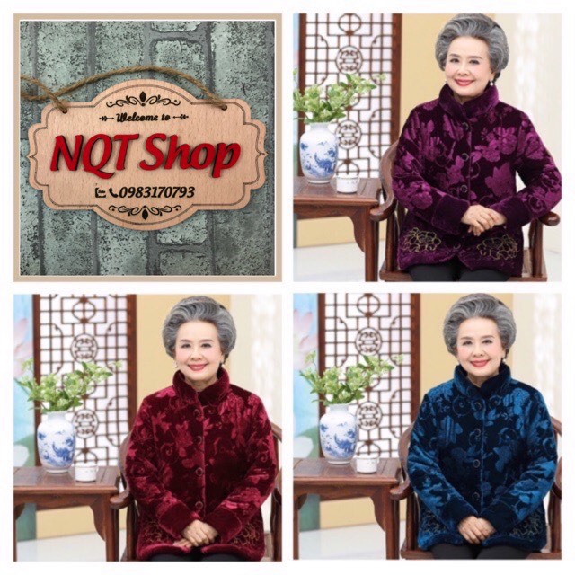 Áo Khoác Nhung Lót Bông Nỉ Hàng Loại Đẹp Cho Bà, Cho Mẹ