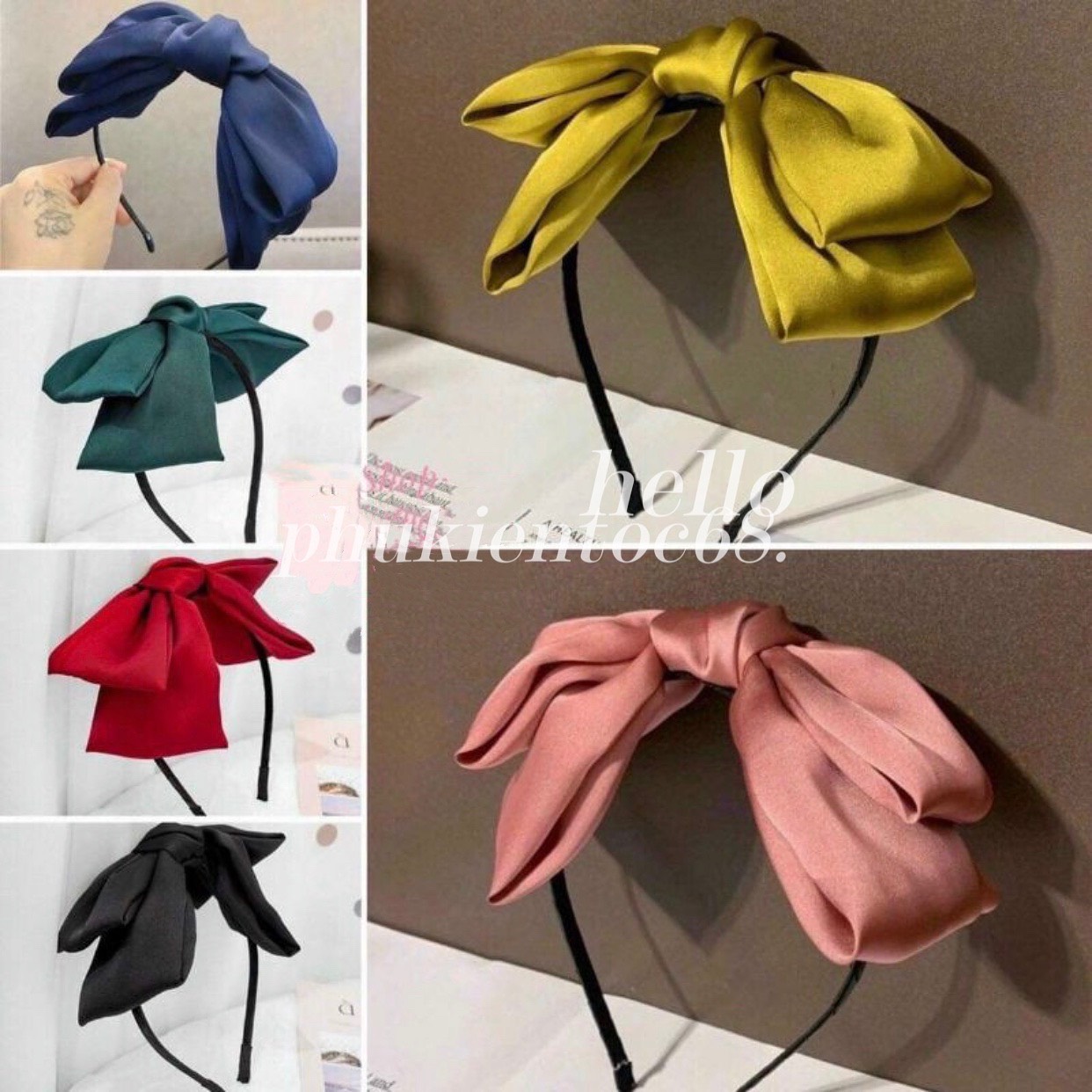 Bờm cài tóc nơ tiểu thư