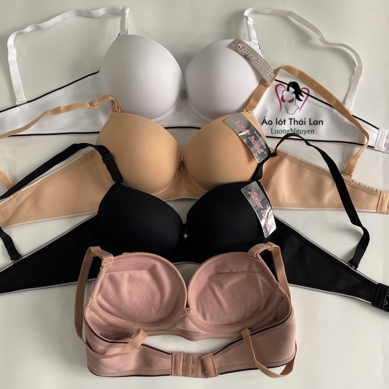 Áo lót nữ đệm dày nâng ngực có gọng mặc áo dài Thái Lan 2280 vải mát size 32, 34, 36 màu trắng/da/đen/ruốc