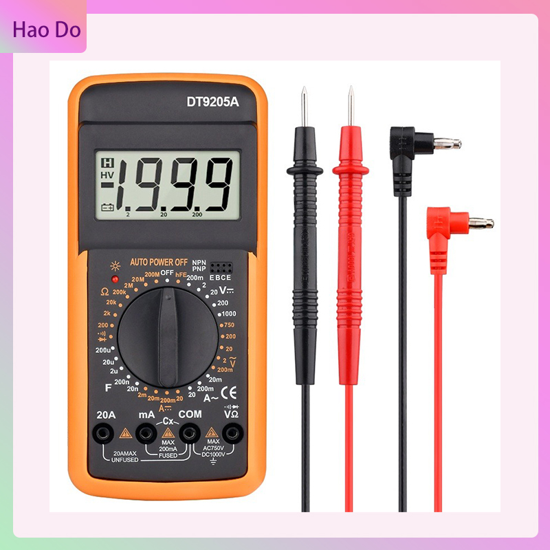 Đồng hồ đo điện vạn năng dt9205a , kỹ thuật số ac dc vôn kế ampe kế máy đo dụng cụ kiểm tra bảo trì thợ điện sửa chữa điện tử