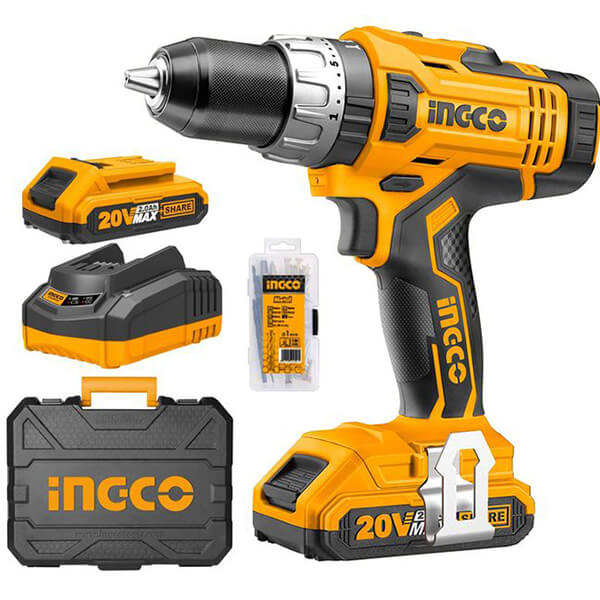 Máy khoan dùng pin lithium 20v + 47 món linh kiện ingco cdli2003