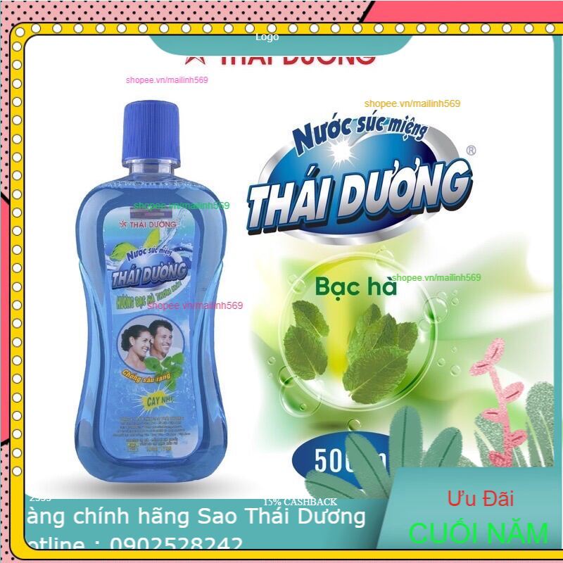 Nước súc miệng Thái Dương 500ml - nước súc miệng bạc hà thái dương