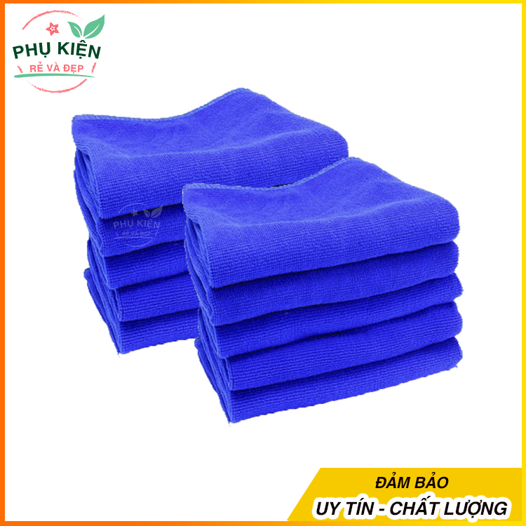 Combo 10 khăn Microfiber lau xe ô tô