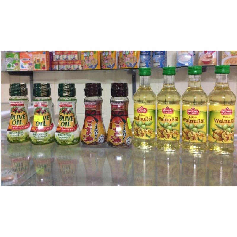 Combo 3 loại Dầu mè Ajinomoto, dầu Oliu Ajinomoto, Óc chó Đức - trộn cháo cho bé - Date 2024