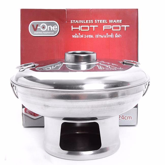 Nồi lẩu inox thái lan 24 cm sử dụng cồn than - 1706