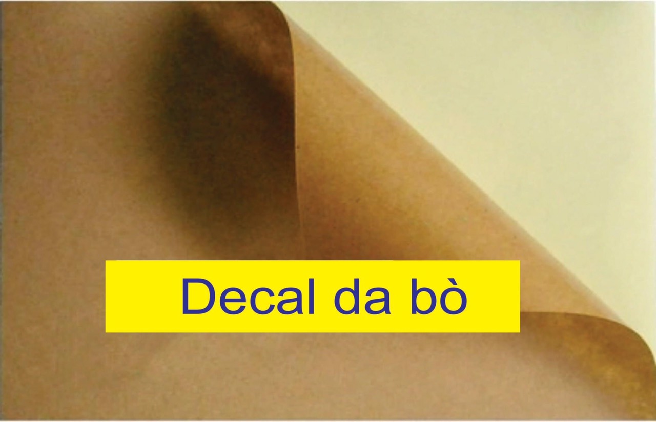 Decal A4 đế vàng caro mặt giấy kraft da bò