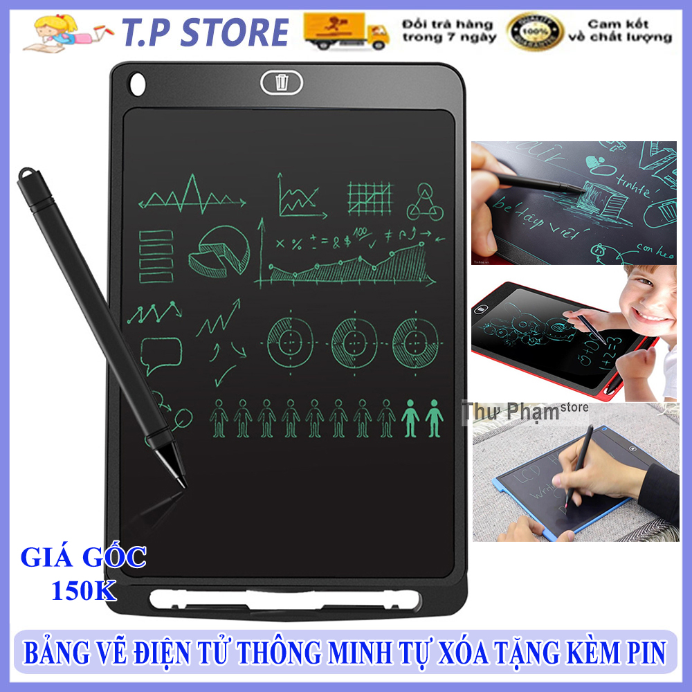 Bảng Vẽ Điện Tử Thông Minh Loại Lớn Tặng Kèm Bút Cảm Ứng và Pin - Bảng Viết Tự Xóa Đồ Dùng Học Tập cho Trẻ Em và Người Lớn