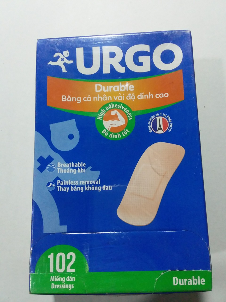 Băng keo cá nhân URGO ( hộp 102 miếng/màu da )