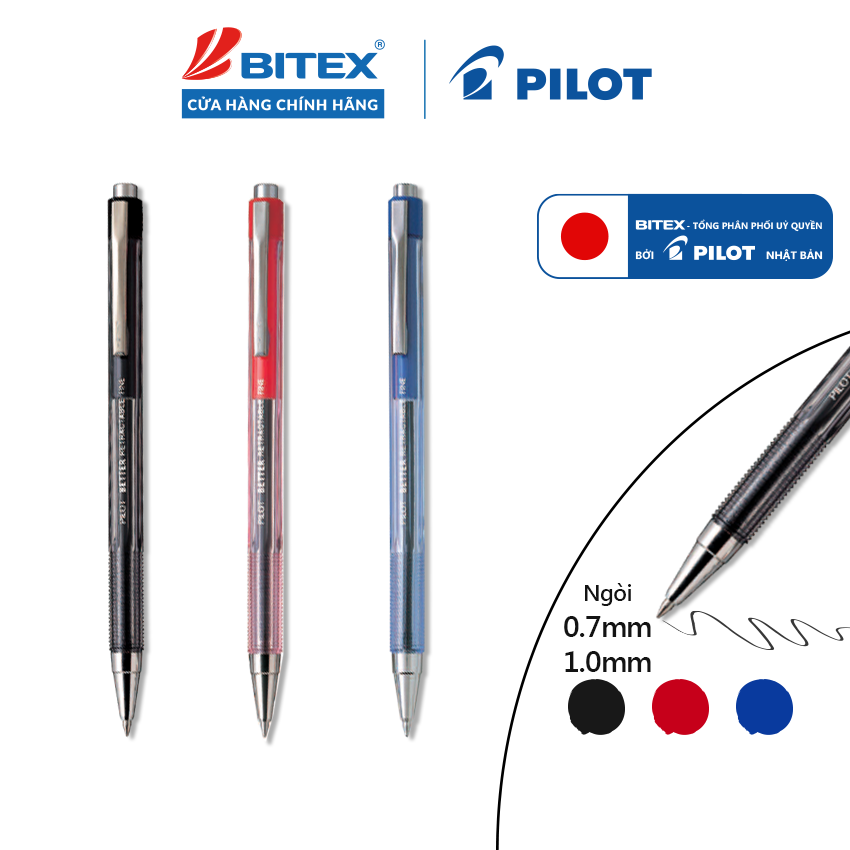 Bút bi pilot better retractable bp-145-f