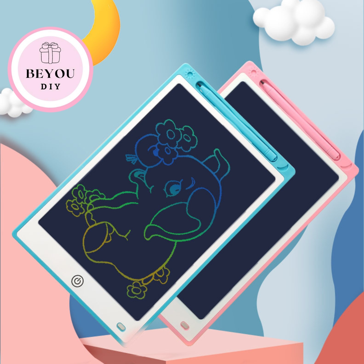 Bảng viết lcd tự xóa, bảng vẽ điện tử thông minh tự động cho bé - beyou
