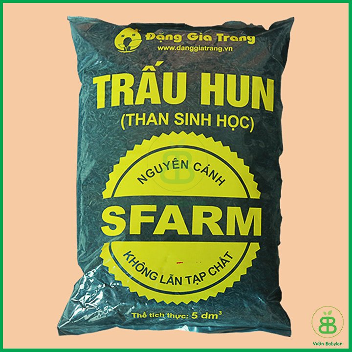 Trấu Hun Sfarm Hạt To 5dm3 Giúp Cây Giữ Nước, Cải Tạo Đất, Làm Giá Thể Trồng Lan, Sen Đá, Rau Mầm...