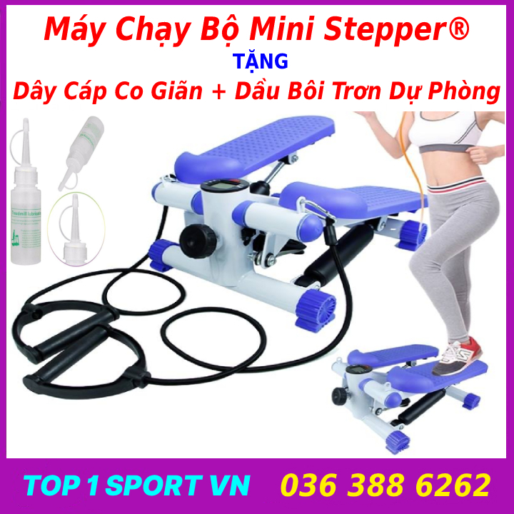 Máy chạy bộ tập bước chân đạp chân Mini Summer Stepper® loại cao cấp tặng kèm dây cáp + dầu bôi trơn dự phòng - Nhỏ gọn hơn, dễ dàng lắp đặt và sử dụng