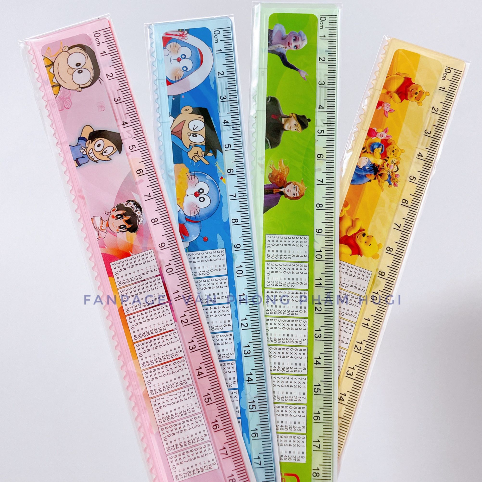 Thước cửu chương 20cm, Set gồm 2 cây thước