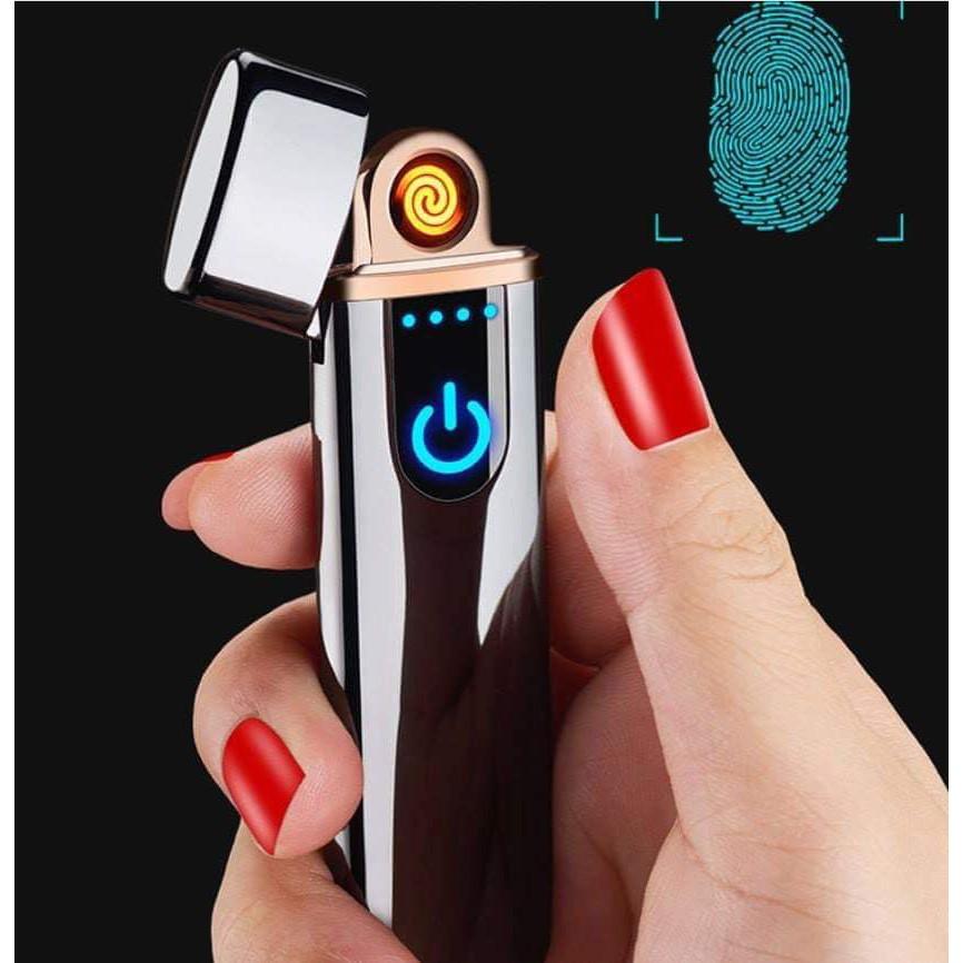 Bật Lửa Điện Hồng Ngoại Lighter Cảm Ứng Vân Tay Sạc Pin Có Đèn Led độc đáo AHN ONLINE